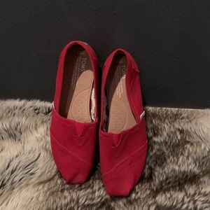 TOMS brand shoes in Red